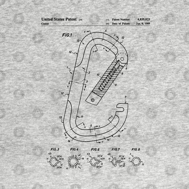 Rock Climbing Patent - Climber Art - Black And White by patentpress